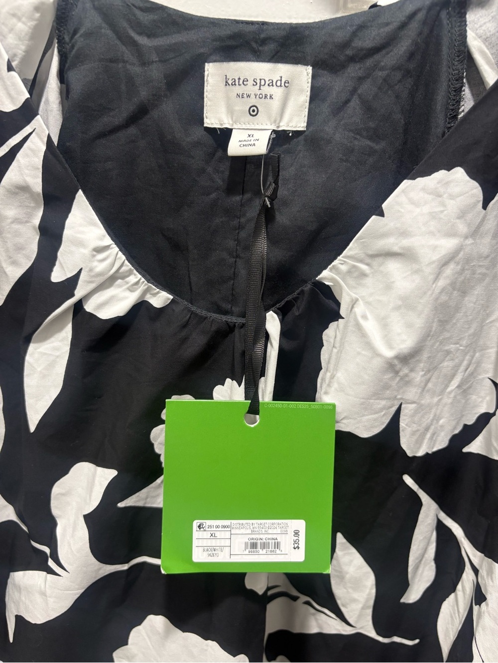 kate spade Black and White Floral Tunic Dress - Picture 5 of 6